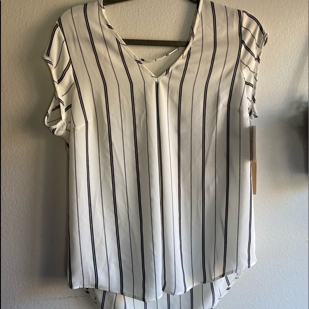 Nordstrom Rack White and Black Striped Blouse - Picture 2 of 2